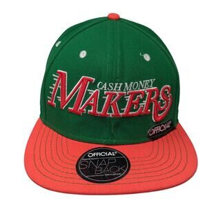 Cash Money Makers Official Snapback Hat Multicolor OS Adjustable Embroidered